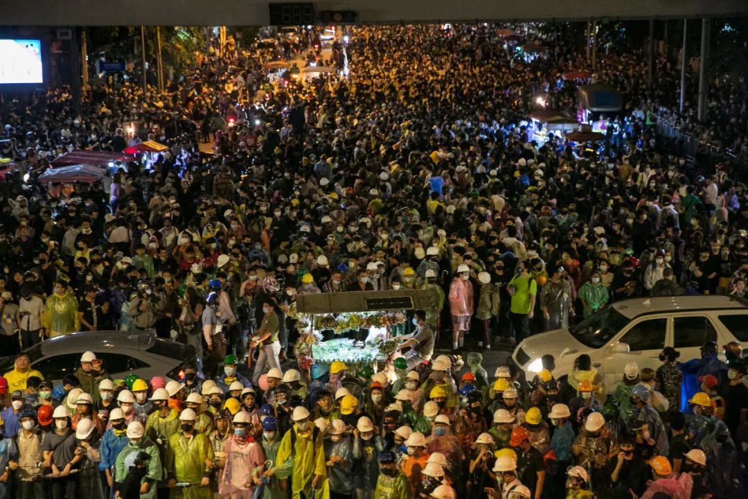  10月21日，泰国曼谷抗议现场。/视觉中国