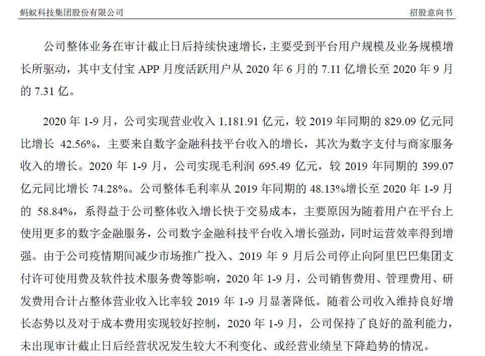 来源:蚂蚁集团披露招股意向书