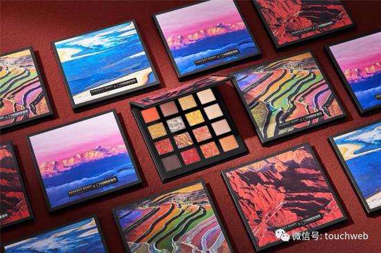 完美日记与《中国国家地理》联名推出的十六色眼影盘