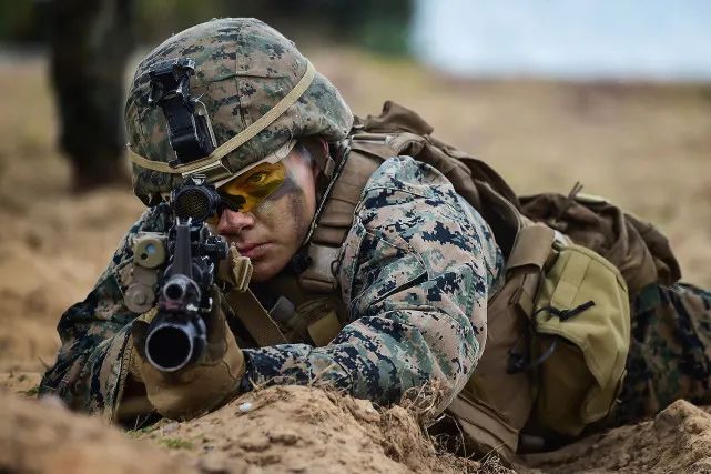 资料图:美国海军陆战队士兵训练