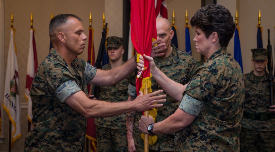 美国海军陆战队太空司令部授旗仪式 图自美国海军陆战队