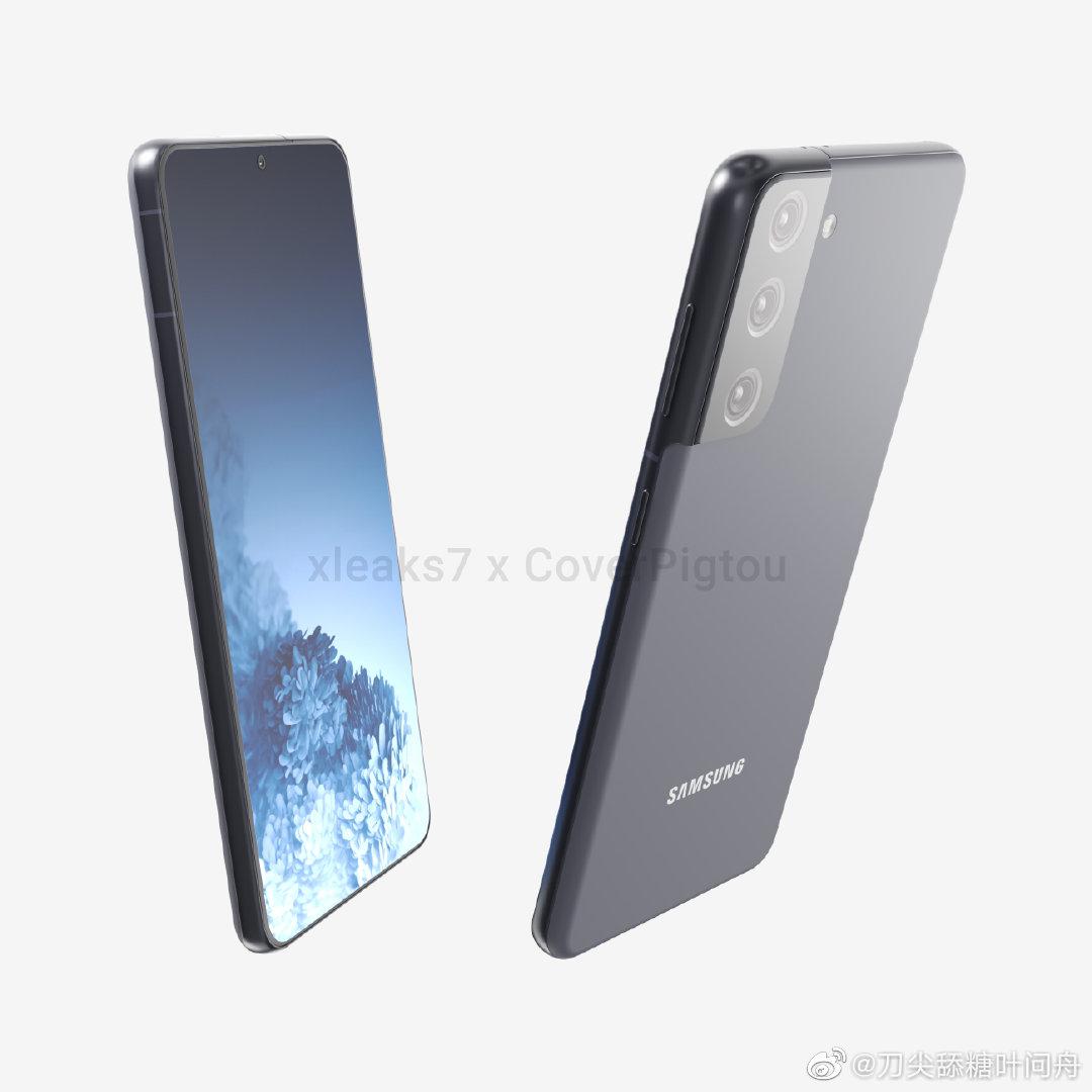 ▲ 三星 Galaxy S21 ,图源 Coverpigtou & @xleaks7