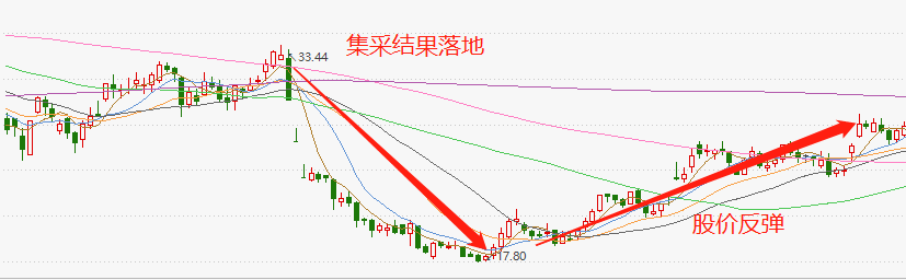 ▲ 图：乐普医疗集采前后股价走势 | 资料来源：Choice